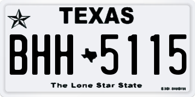 TX license plate BHH5115
