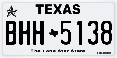 TX license plate BHH5138