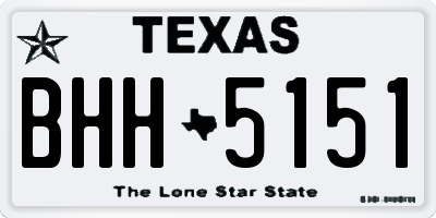 TX license plate BHH5151