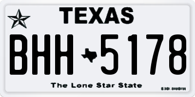 TX license plate BHH5178