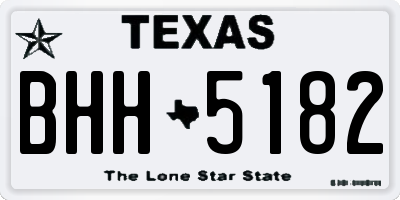 TX license plate BHH5182