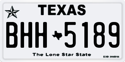 TX license plate BHH5189