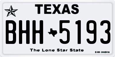 TX license plate BHH5193