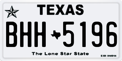 TX license plate BHH5196