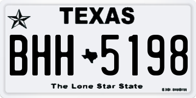 TX license plate BHH5198