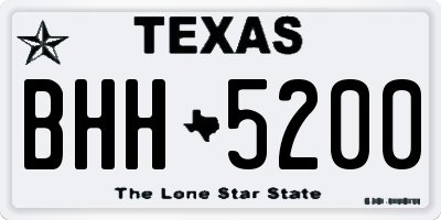 TX license plate BHH5200
