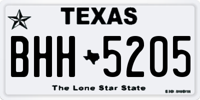 TX license plate BHH5205