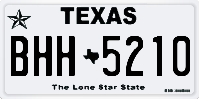 TX license plate BHH5210