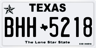 TX license plate BHH5218