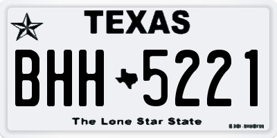 TX license plate BHH5221