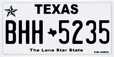 TX license plate BHH5235