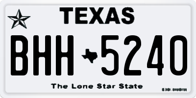 TX license plate BHH5240
