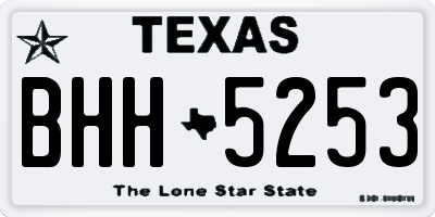 TX license plate BHH5253