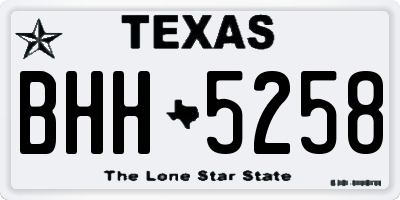 TX license plate BHH5258
