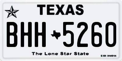 TX license plate BHH5260