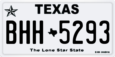 TX license plate BHH5293