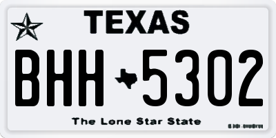 TX license plate BHH5302