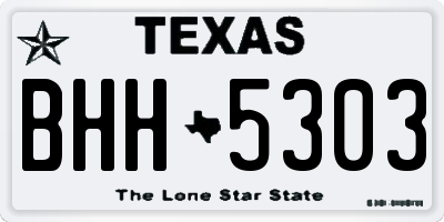 TX license plate BHH5303