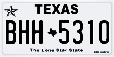 TX license plate BHH5310