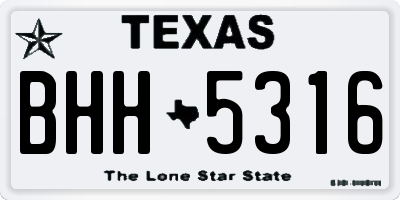 TX license plate BHH5316