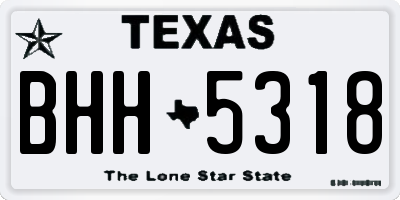 TX license plate BHH5318