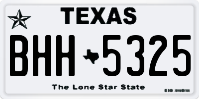 TX license plate BHH5325