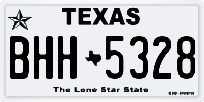 TX license plate BHH5328