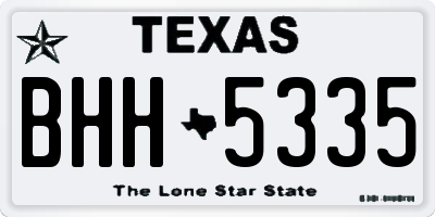 TX license plate BHH5335