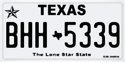 TX license plate BHH5339