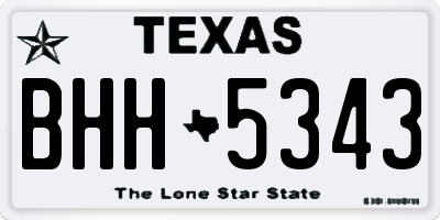 TX license plate BHH5343