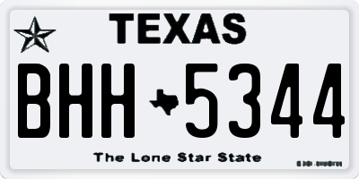 TX license plate BHH5344