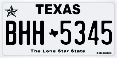 TX license plate BHH5345