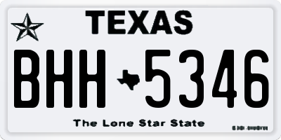 TX license plate BHH5346