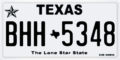 TX license plate BHH5348