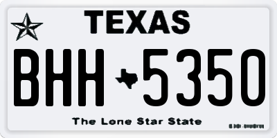 TX license plate BHH5350