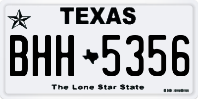 TX license plate BHH5356