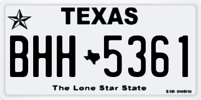 TX license plate BHH5361