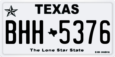 TX license plate BHH5376