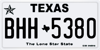 TX license plate BHH5380