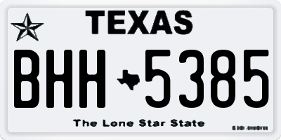 TX license plate BHH5385