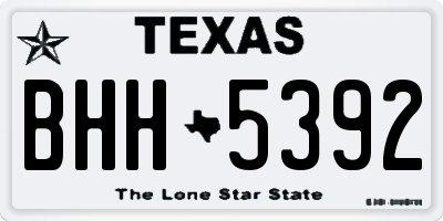 TX license plate BHH5392