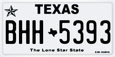 TX license plate BHH5393