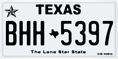 TX license plate BHH5397