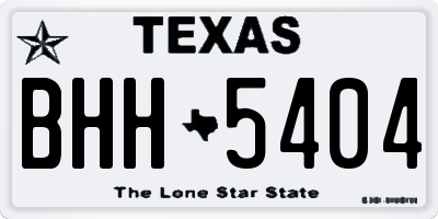 TX license plate BHH5404