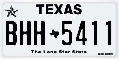 TX license plate BHH5411