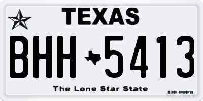 TX license plate BHH5413