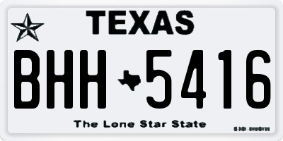 TX license plate BHH5416