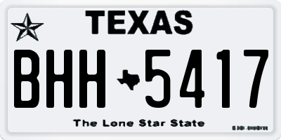 TX license plate BHH5417