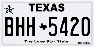 TX license plate BHH5420