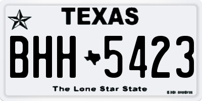 TX license plate BHH5423